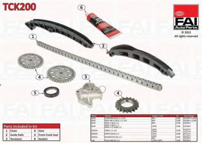 FAI AUTOPARTS tck200 -  Комплект цели привода распредвала